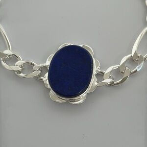 925 silver bracelet real stone lapis​​​